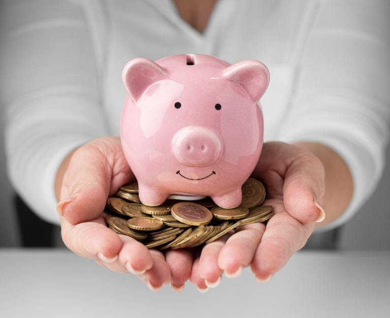 Front view financial elements arrangement with coins